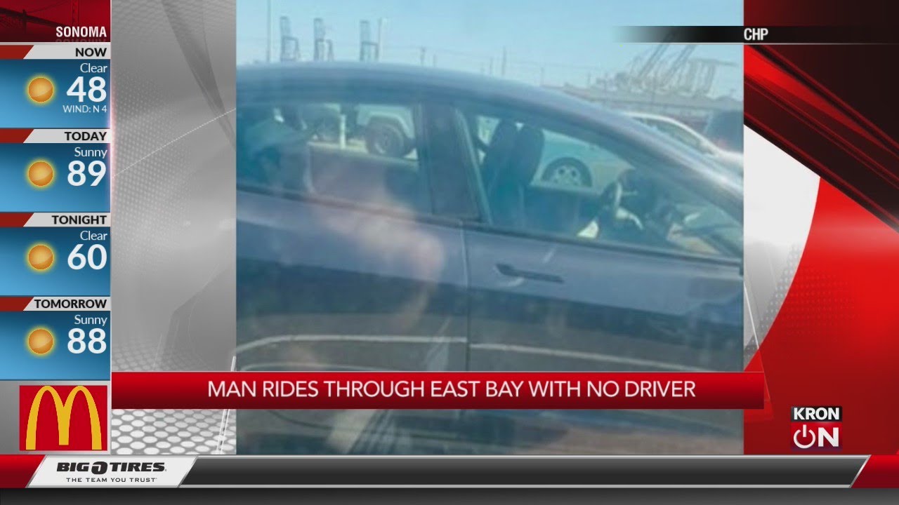 Man rides through Bay Area in back of Tesla with no one driving