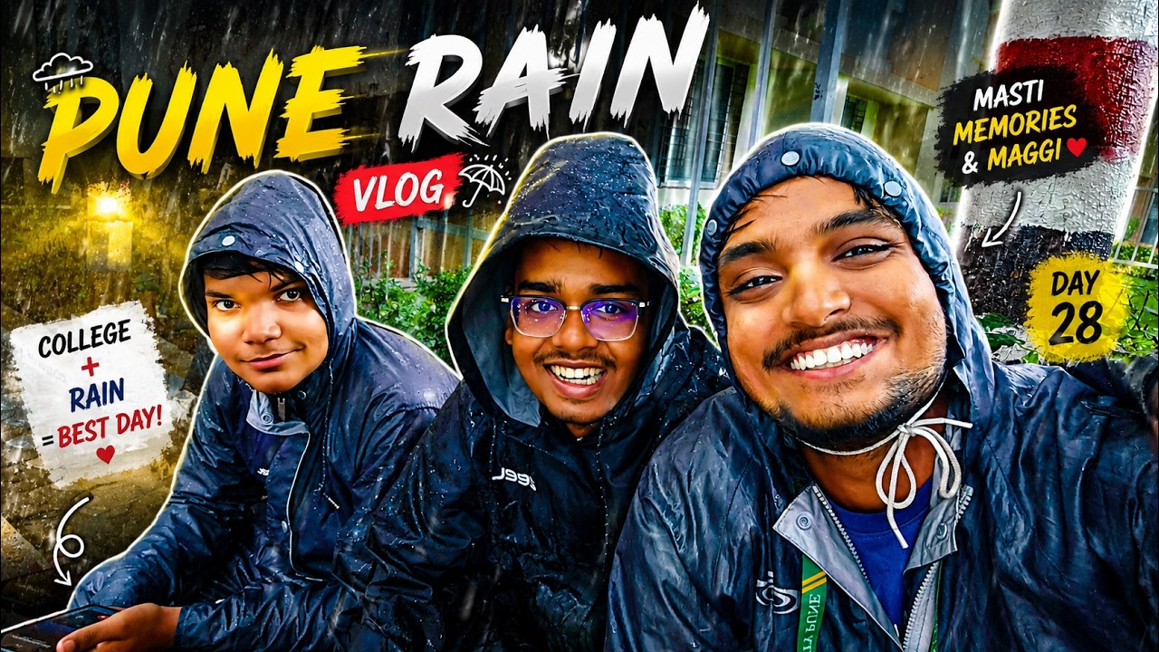 Phela din college main with heavy rainfall | day 31 | | Pune Rain Vlog