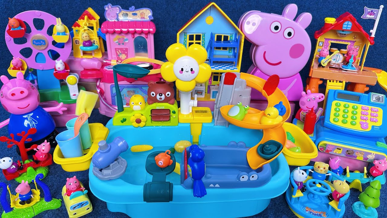 16 Minutes Satisfying with Unboxing Peppa Pig Super Slide Water Park Playset ASMR｜Review Toys