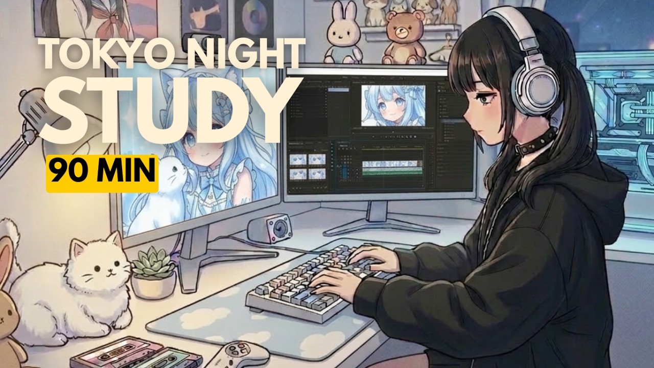 Tokyo After Dark Lofi 🌙 90 Min Deep Focus| 東京サブカル女子の作業用BGM