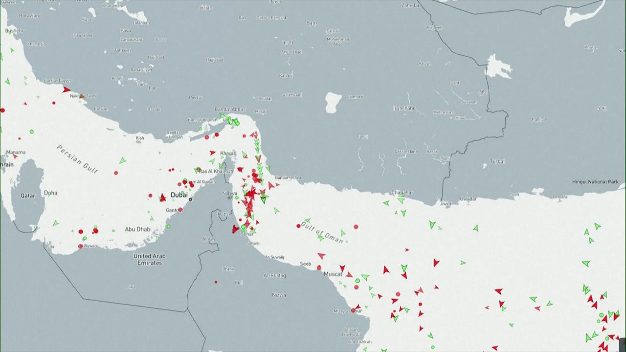 Live: Live ship tracking map showing the Strait of Hormuz