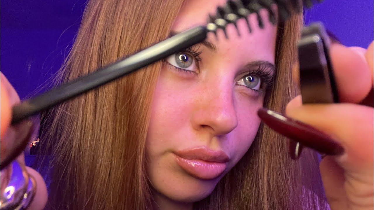 ASMR Spoolie Nibbling & Brow Shaping (Up-Close Personal Attention + Clicky Mouth Sounds)