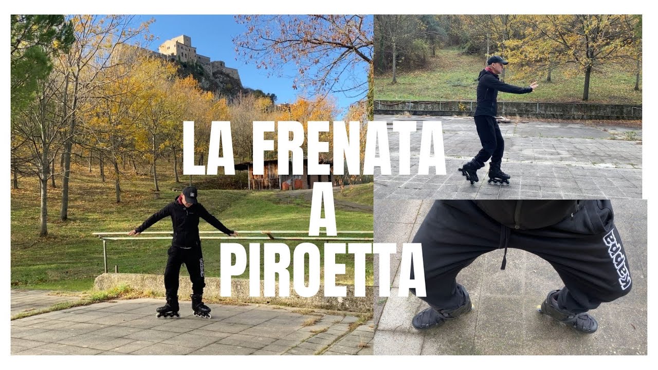 La frenata a piroetta con i pattini in linea
