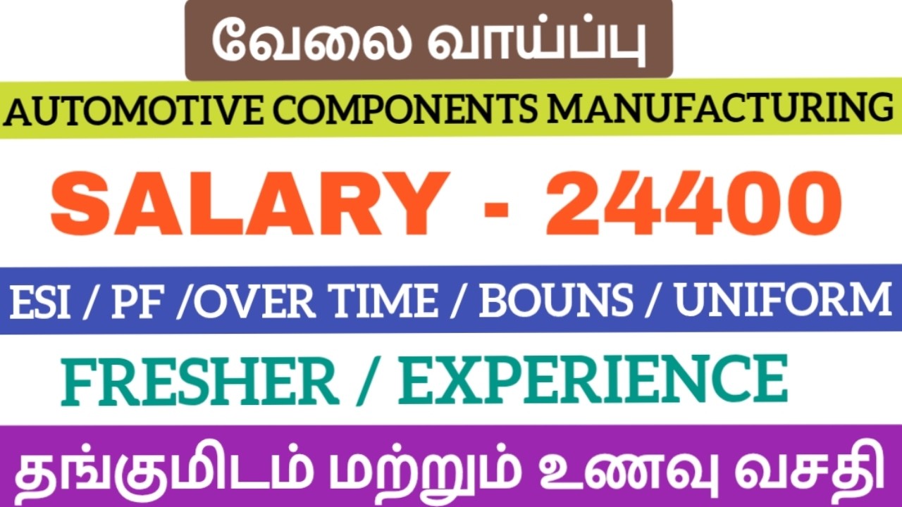 Manufacturing company jobs|obs in Chennai|job opening 2026|Chennai job vacancy 2026|job vacancy