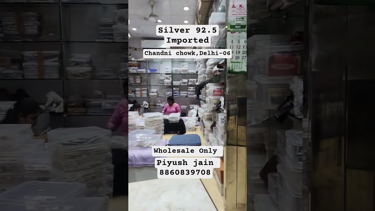 biggest manufacturer and wholesaler of 92.5 real silver at delhi chandni chowk. #silvershop #silver