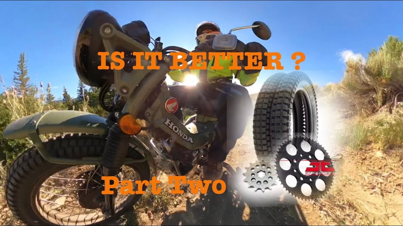 Part 2- 2023 Honda Trail 125,Testing lower Gearing 13/42 and Shinko trail 241 Tires,Hill Climb Test