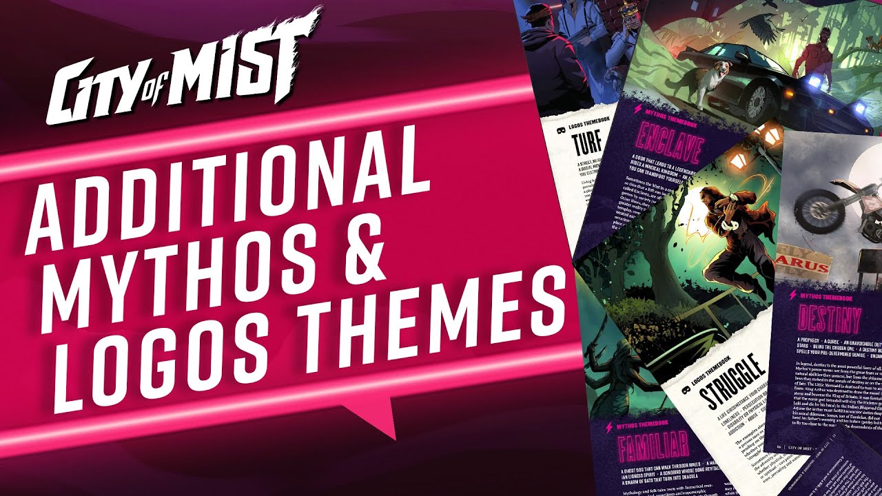 Дополнительные книги по мифам и логотипам Города Туманов для настольной ролевой игры в Shadows & ...