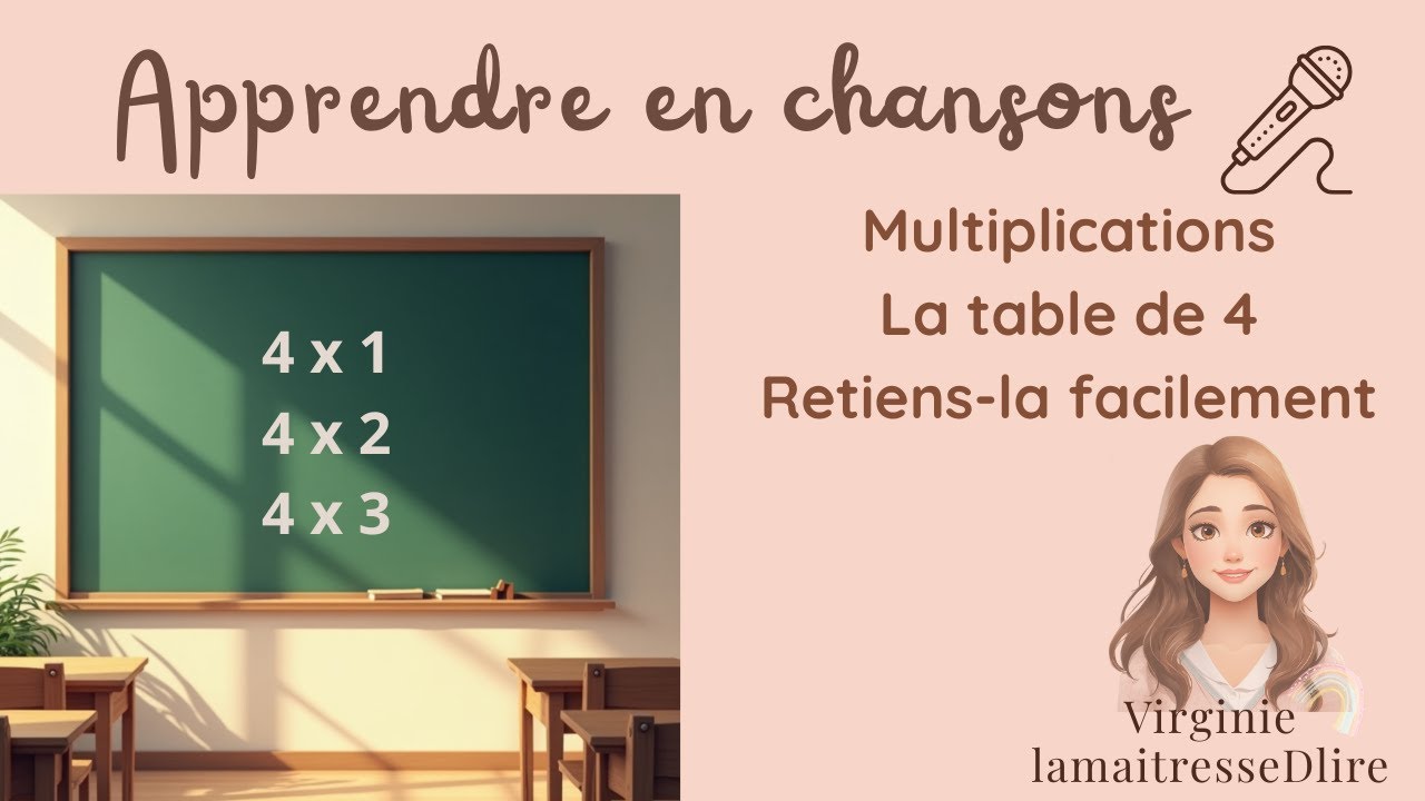 La table de 4 en chanson 🎶 | Maths CP-CM2 | Apprendre en rythme et en comprenant
