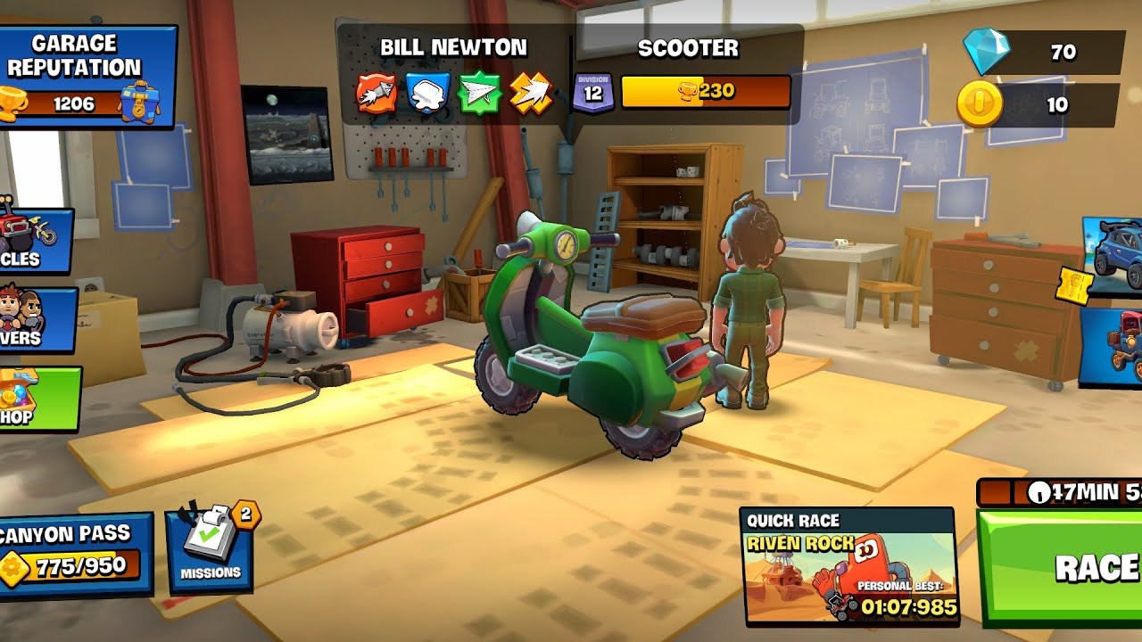 Hill Climb Racing 3 Open Beta Gameplay 6 Scooter Ride With Bill Newton