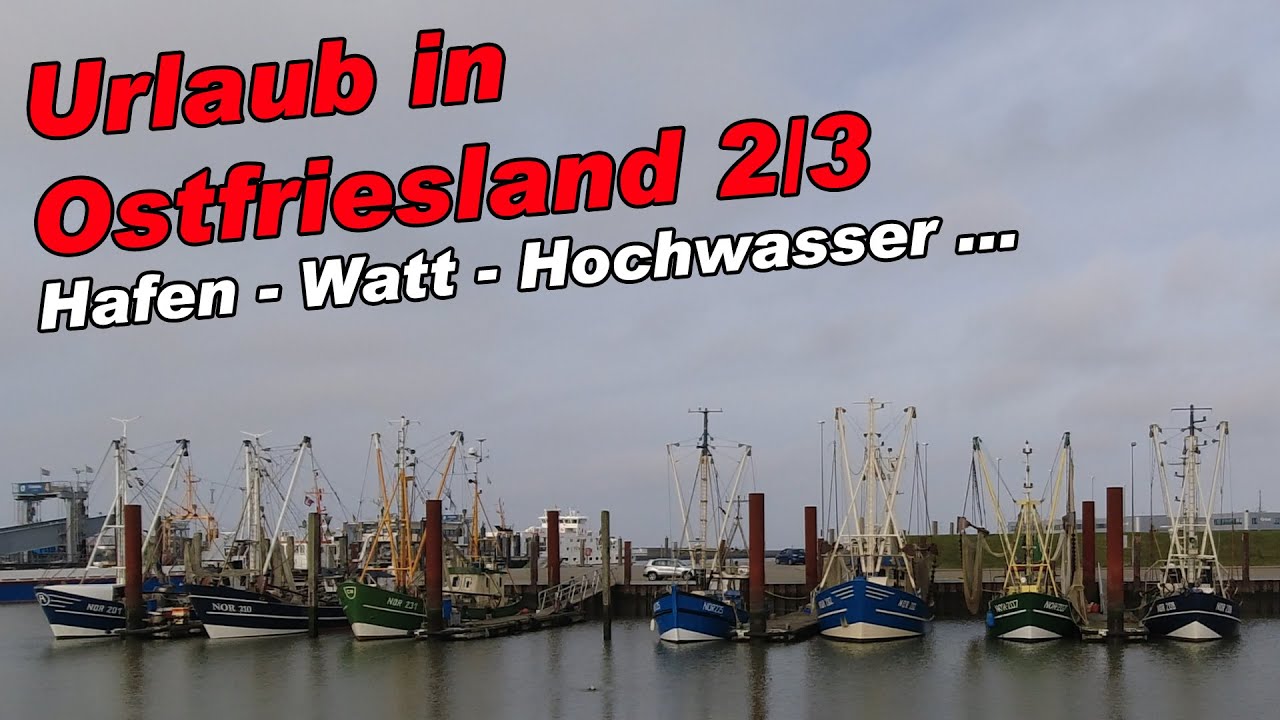 Urlaub in Ostfriesland 2/3 | Hafen, Watt und Hochwasser bei Nacht in Norddeich