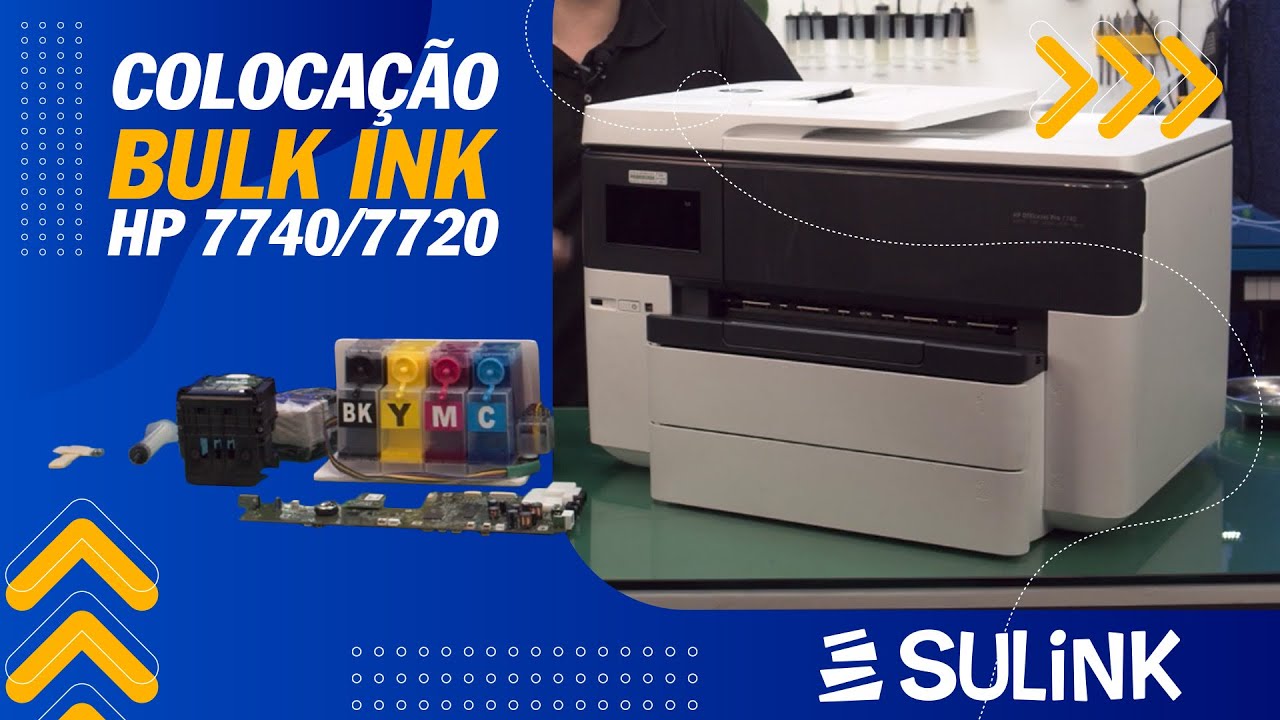 TUTORIAL - COLOCAÇÃO DO BULK INK NA HP 7740/7720 E SIMILARES - SULINK