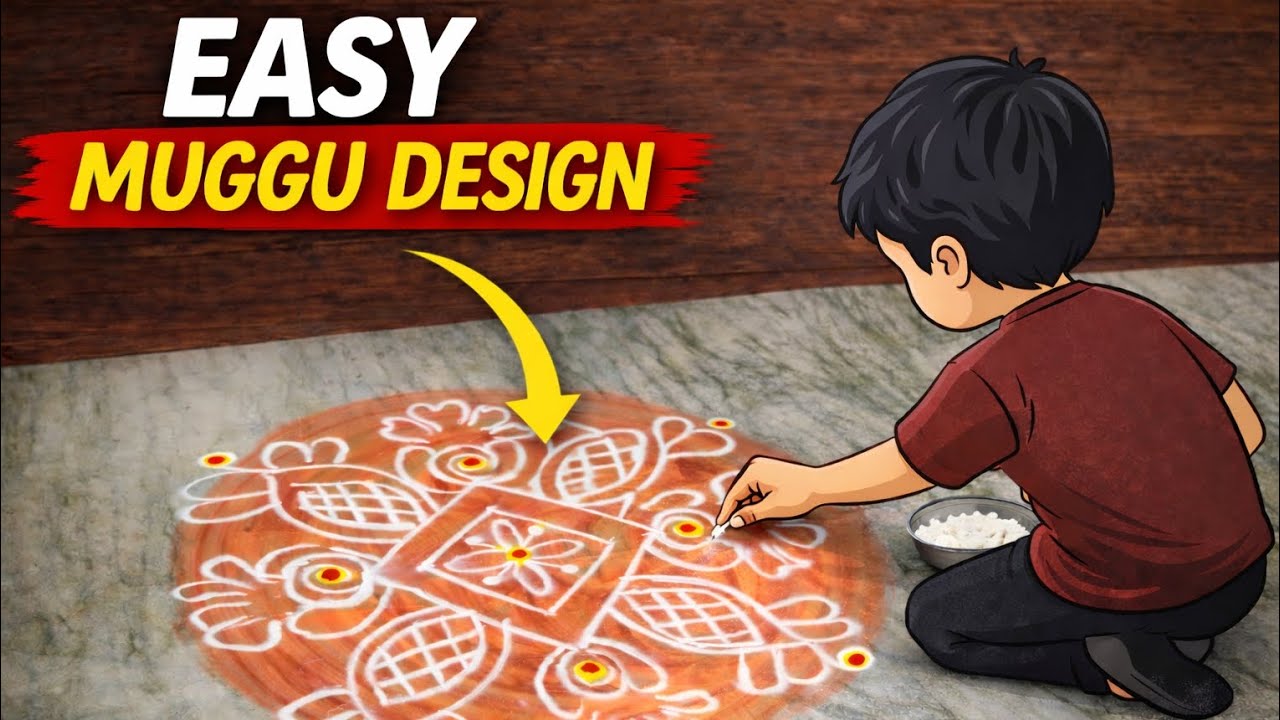 Easy Muggu Design Step by Step | Simple Daily Muggu
