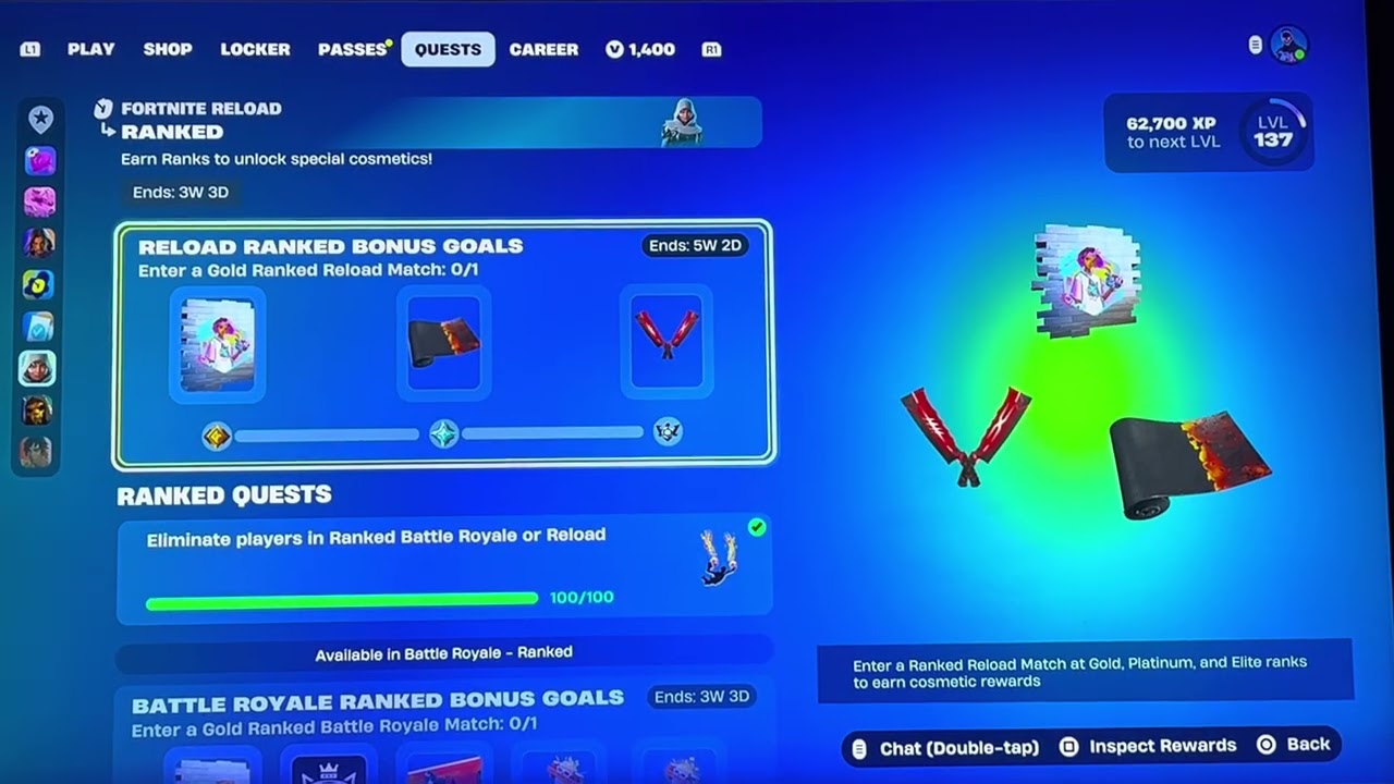 3 new rewards in Fortnite Ranked Reload