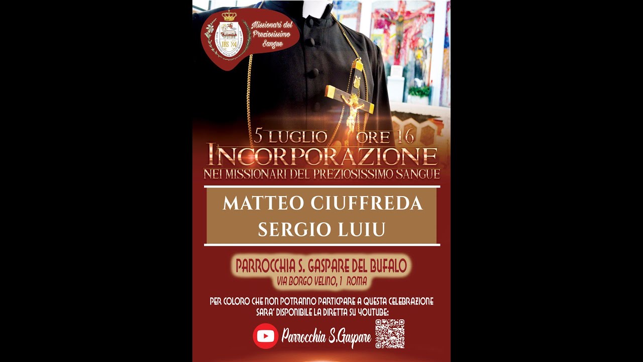 Incorporazione nei Missionari del Preziosissimo Sangue di Matteo Francesco Ciuffreda e Sergio Luiu