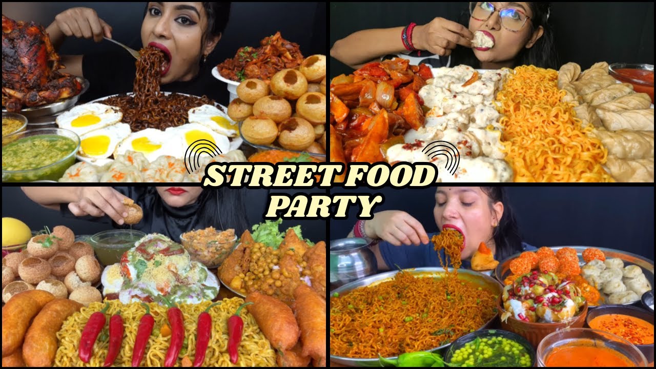 ASMR |🤤🔥DAHIPURI,SAMOSA,MOMO,PANIPURI,MAGGIE,CHOWMEIN EATING | INDIAN STREET FOOD MUKBANG |