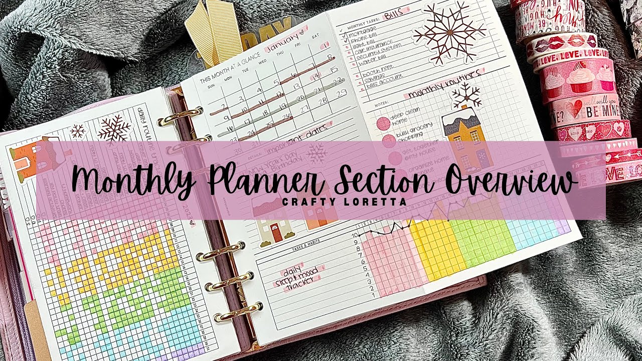 Monthly Planner Section Over view | Personal Luxe FCC Inserts