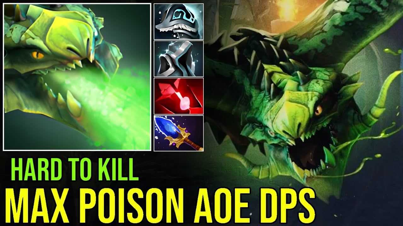 Hard To Kill Viper With Eternal Shroud Bloodstone Shivas Scepter Max Poison AOE DPS Monster! Dota 2