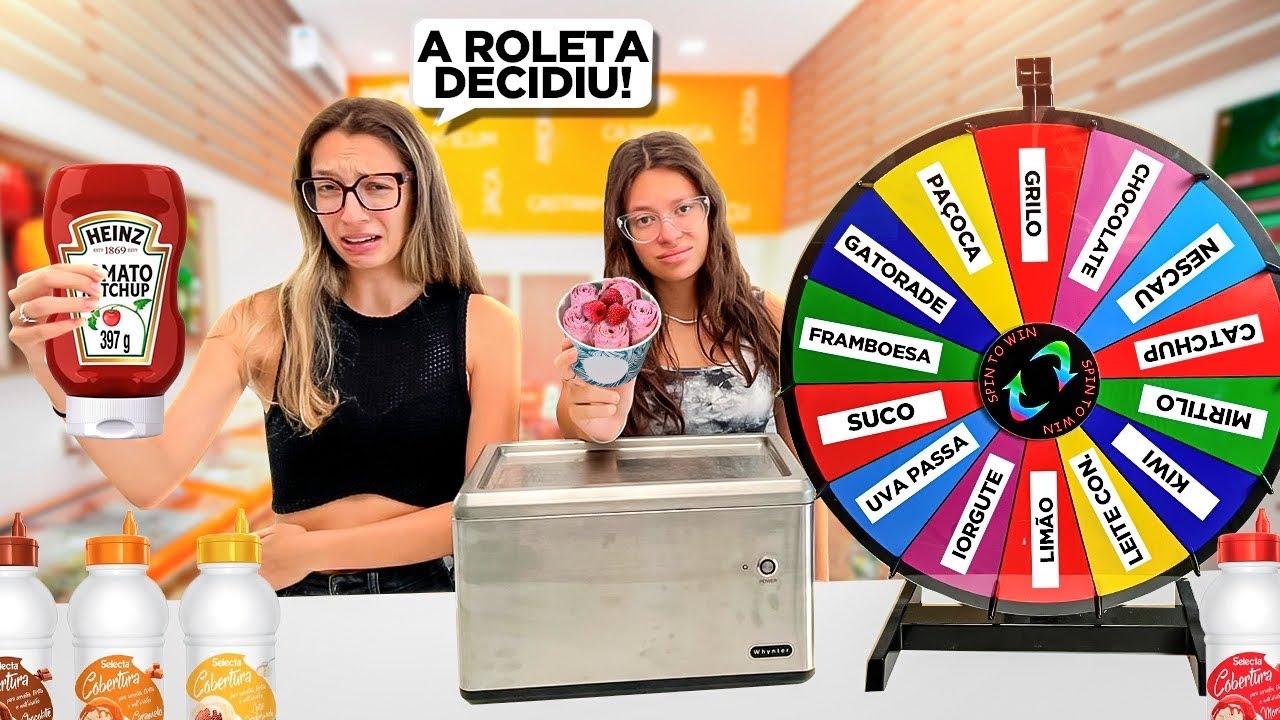 DEU RUIM! A ROLETA MISTERIOSA DECIDIU NOSSO SORVETE DE ROLO - DESAFIO