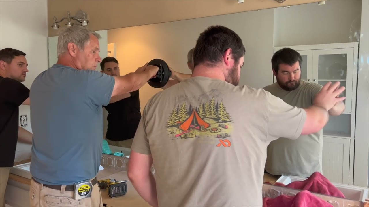 Large Bathroom Mirror Removal!