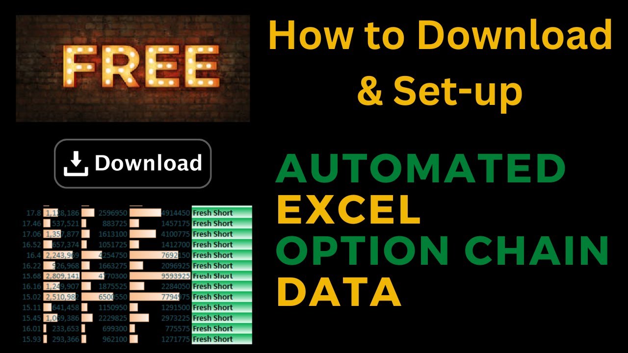 Free Option Chain Excel file | How to Download & Set-up file  | Automated Excel