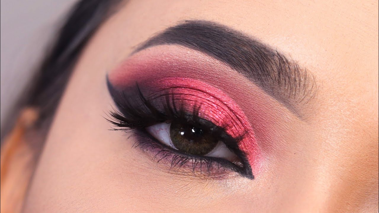 RED SMOKEY EYE MAKEUP WITH WINGED EYELINER LOOK || EASY SIMPLE STEP BY STEP TUTORIALS || SHILPA