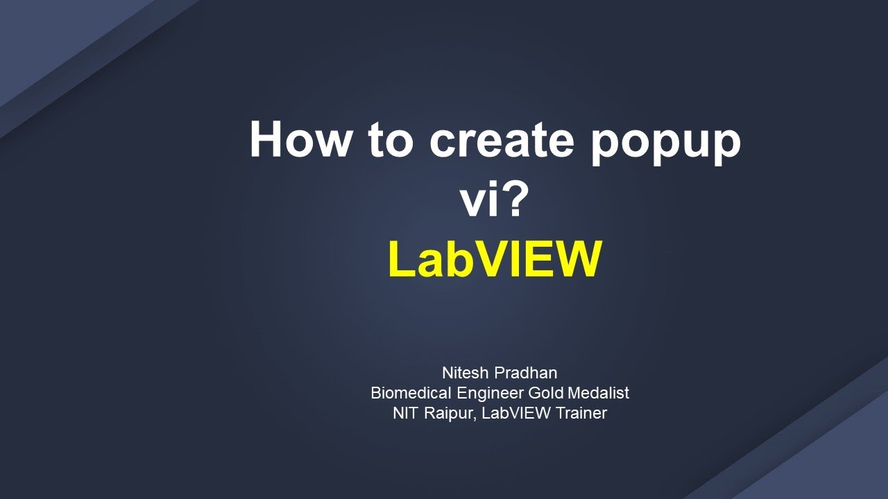 Как создать всплывающее окно vi? LabVIEW