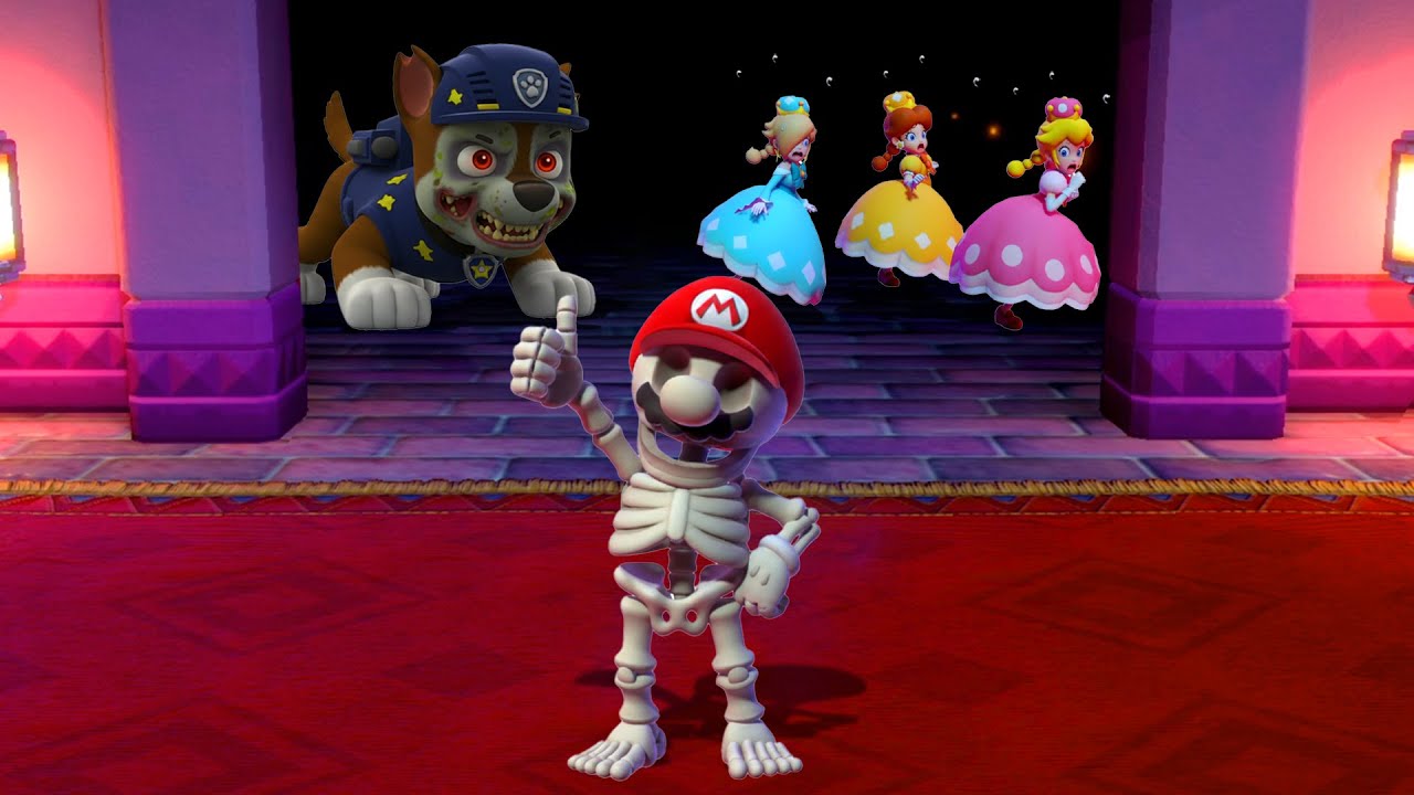 Super Mario Party All 80 Minigames - Skeleton Mario Vs Peachette Vs Daisyette Vs Rosalinaette