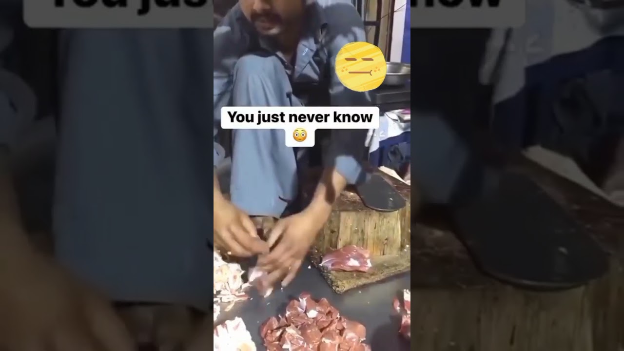 Man Cuts Meat With Toes ..? 🤨 #toes #feet #shorts #trending