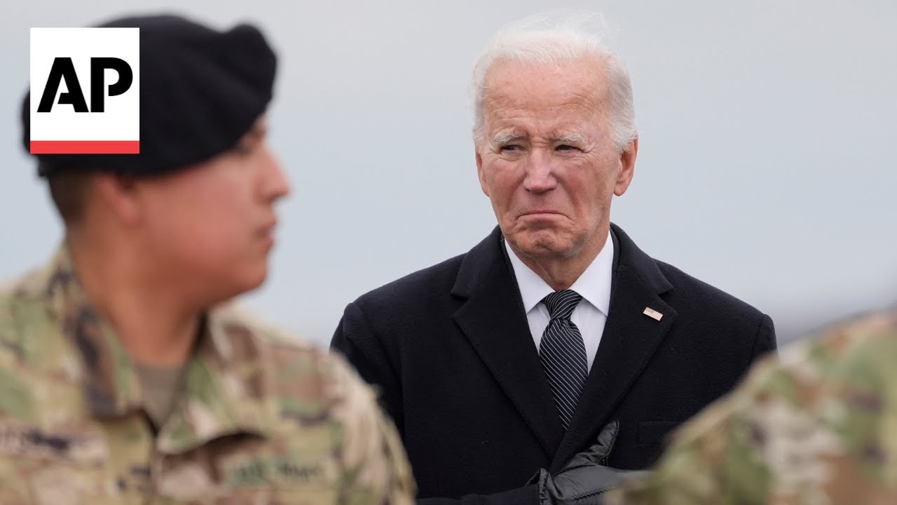 Biden joins grieving families for dignified transfer of U.S. troops killed in Jordan