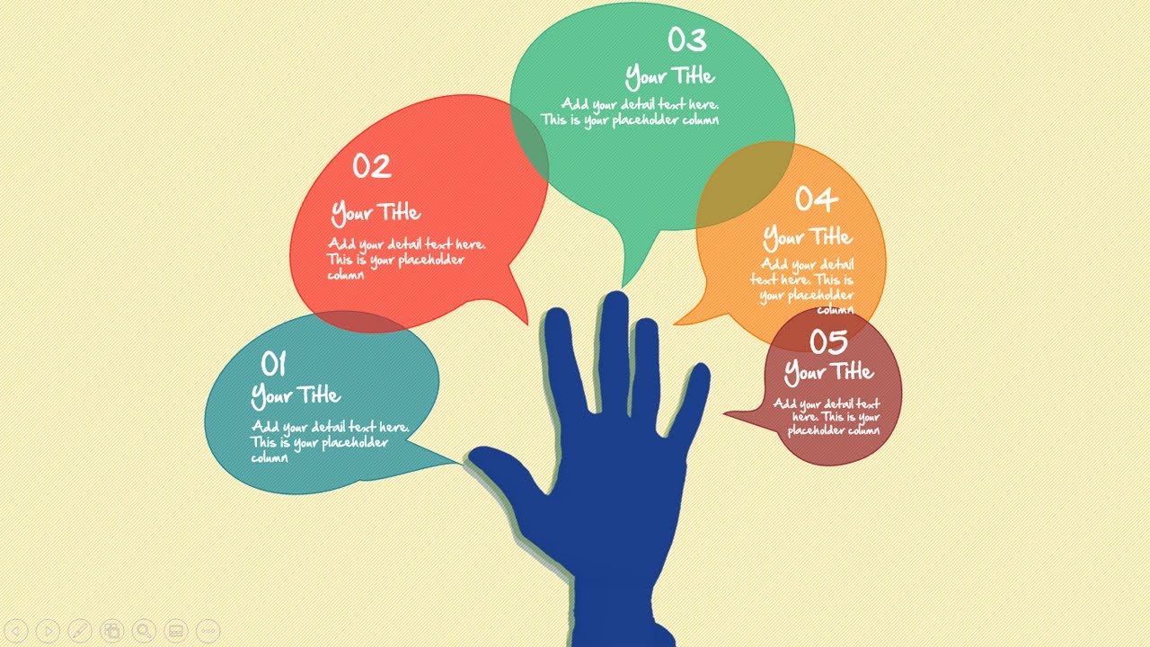 5 Finger Callout Options Infographic Slide in PowerPoint