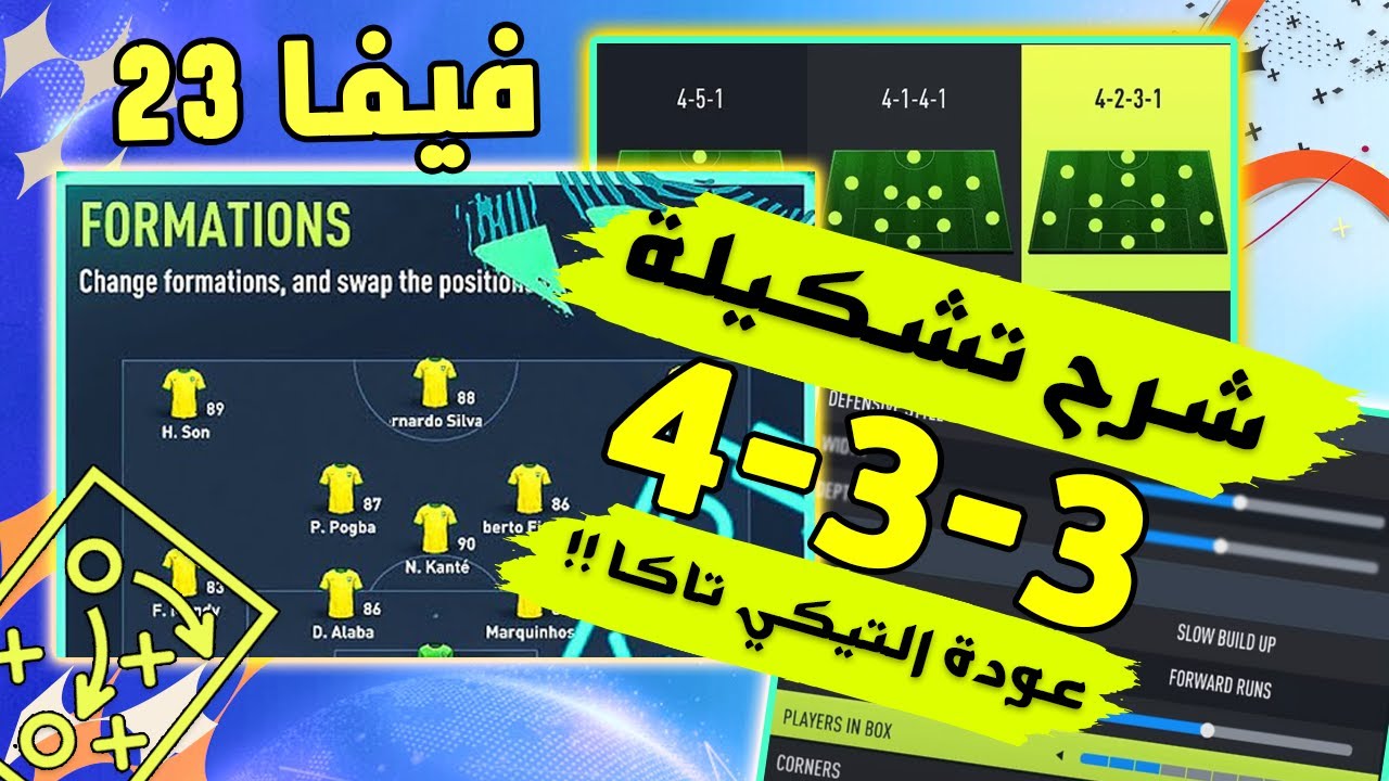 فيفا 23 - 📝 شرح تشكيلة 4-3-3 الميتا المتوافقة مع اسلوب اللعبة +  تكتيك التيكي تاكا !! 😮🔥🎮