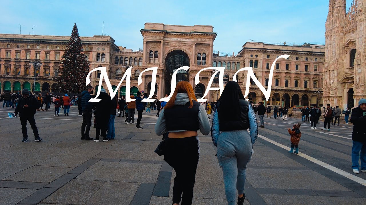 Прогулка по Милану во время Рождества! Италия 4к