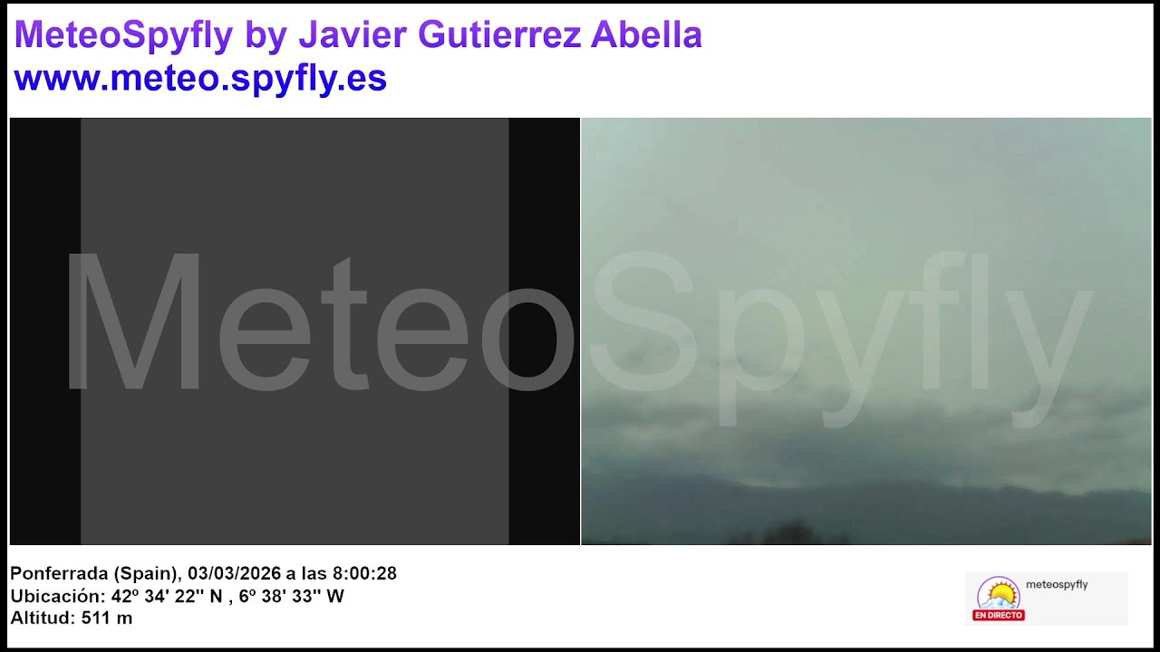 Directo Ponferrada (El Bierzo) - Meteo Spyfly by Javier Gutierrez Abella [WEBCAM LIVE]