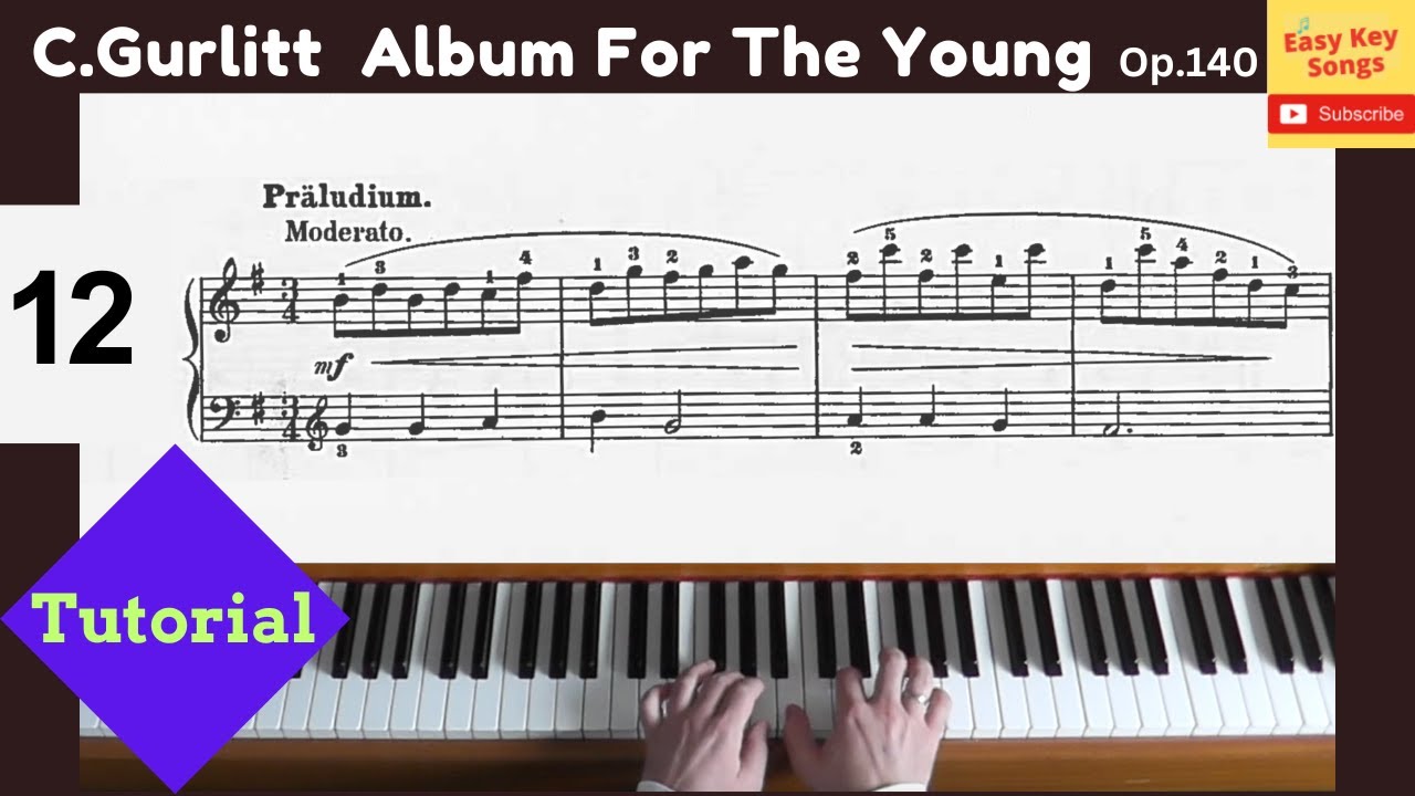 Cornelius Gurlitt - Album for the young, Op140 No12, In The Church. Piano tutorial with score.