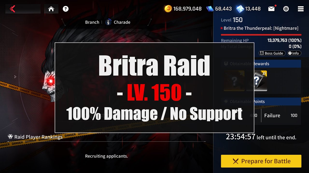 Counter:Side - Lv.150 Britra Raid (100% Damage)