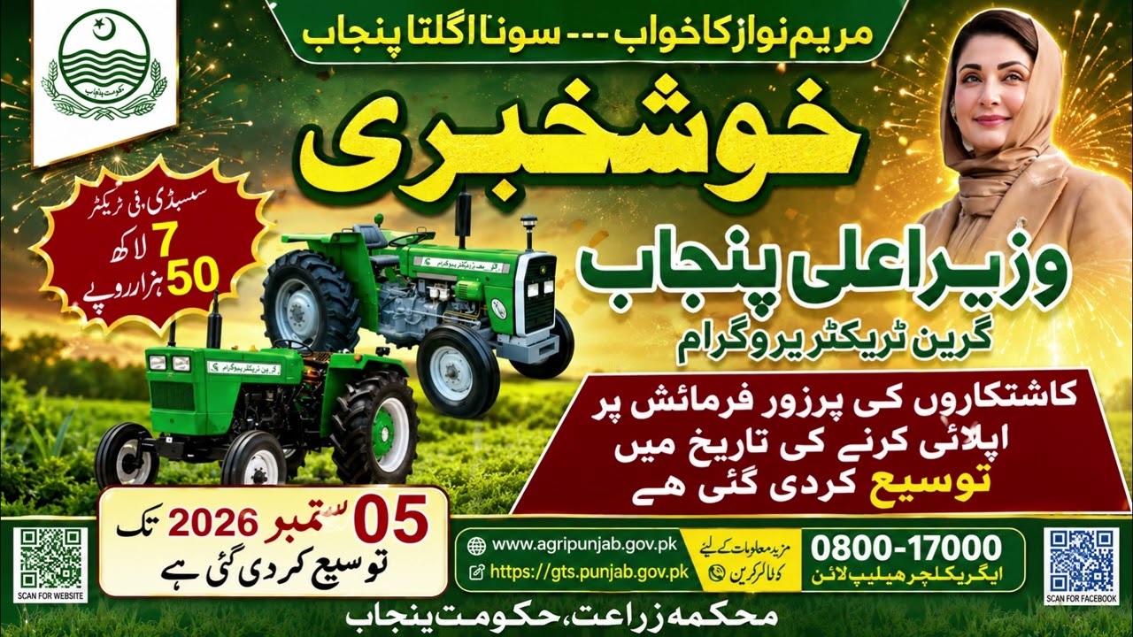 Punjab Green Tractor Scheme 2026 | Application Deadline Extended | Rs 750,000 Subsidy