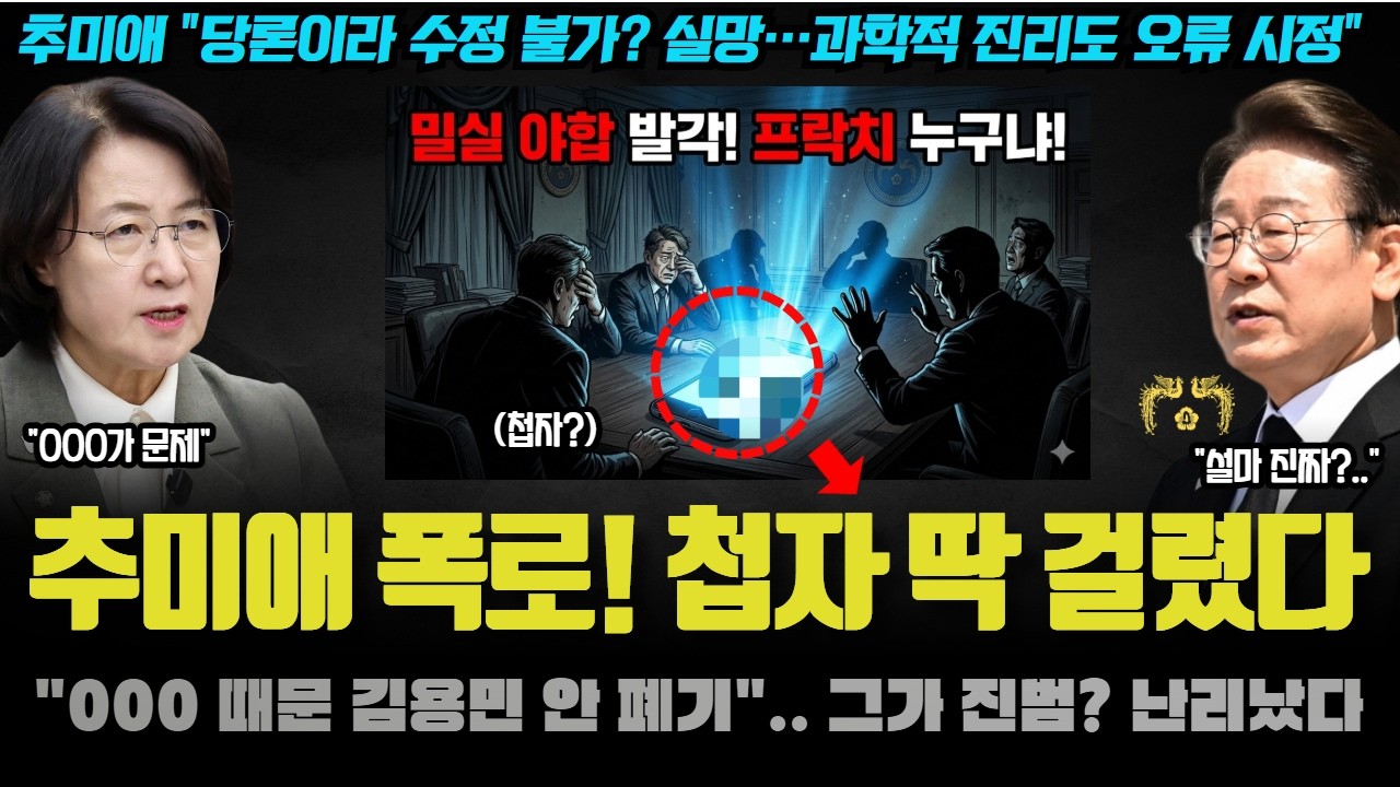 민주당 큰일났다ㅠ 김용민 대안 철저히 짓밟혔다! 추장군 새벽 폭로로 드러난 가짜 개혁안의 실체