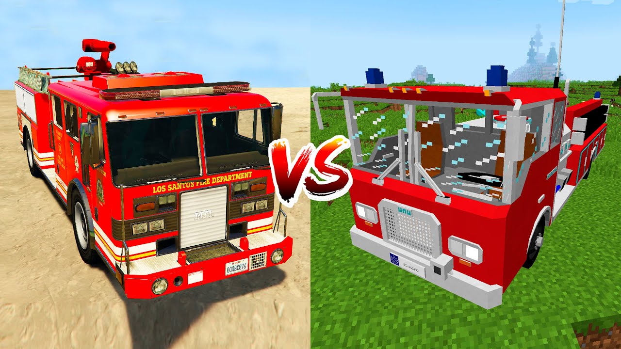 Minecraft Fire Truck vs GTA 5 Fire Truck - which is best?