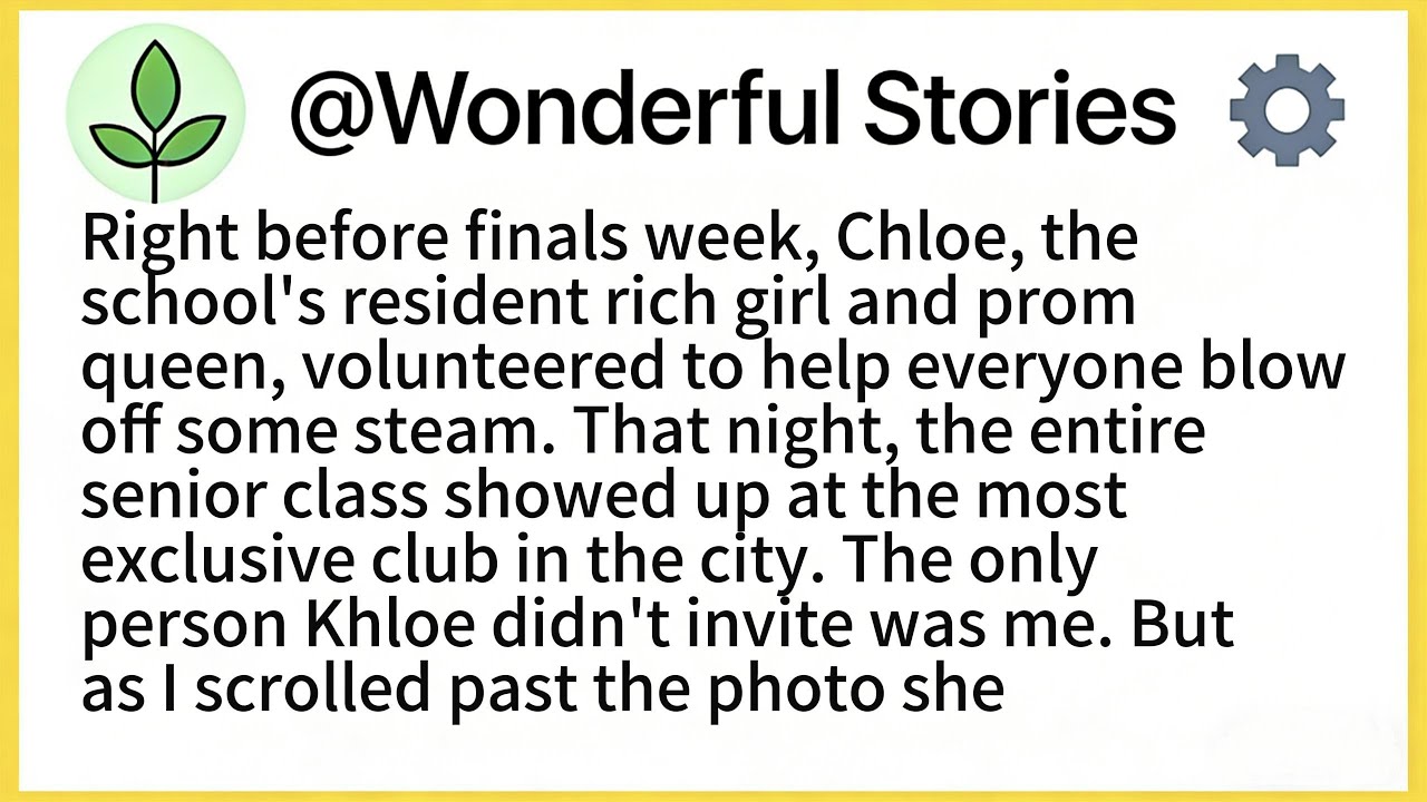 Right before finals week, Chloe, theschool's resident rich girl and promqueen, volunteered to help..