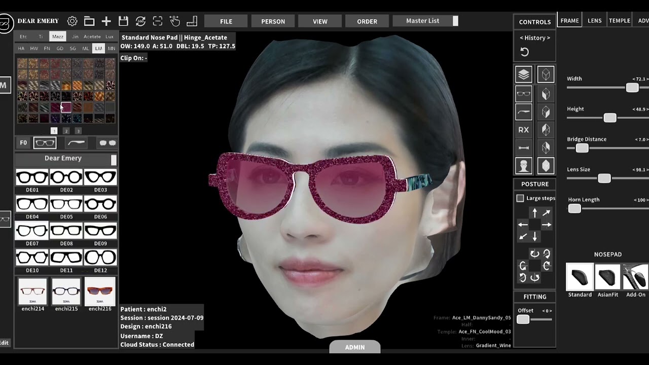 Eyewear design software for digital marketing and retailing