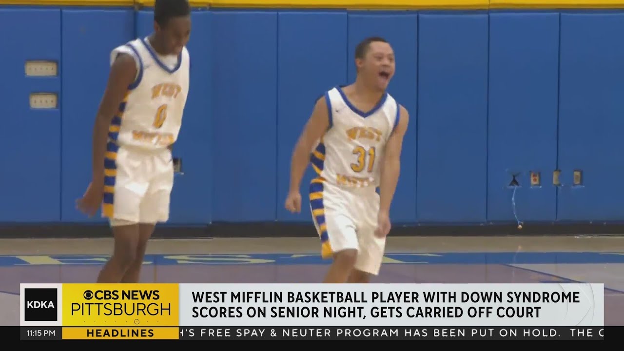 West Mifflin basketball player with Down syndrome scores on Senior Night, gets carried off the court