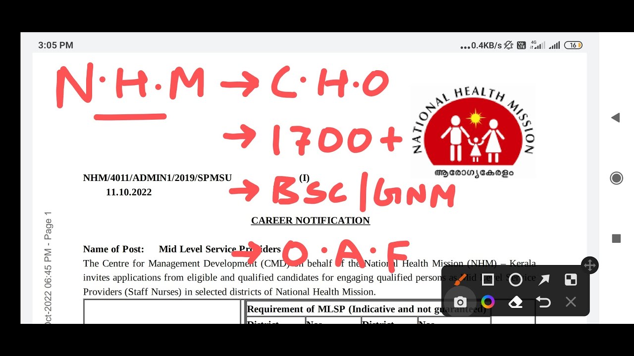 NHM CHO RECRUITMENT 2022 - BSC / GNM - POST-1749 - NHM CHO VACANCY - COMMUNITY HEALTH OFFICER - MLSP