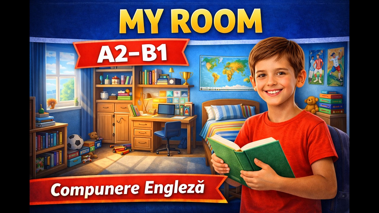 My Room | English Composition for Kids (A2–B1) | Compunere Engleză A2-B1
