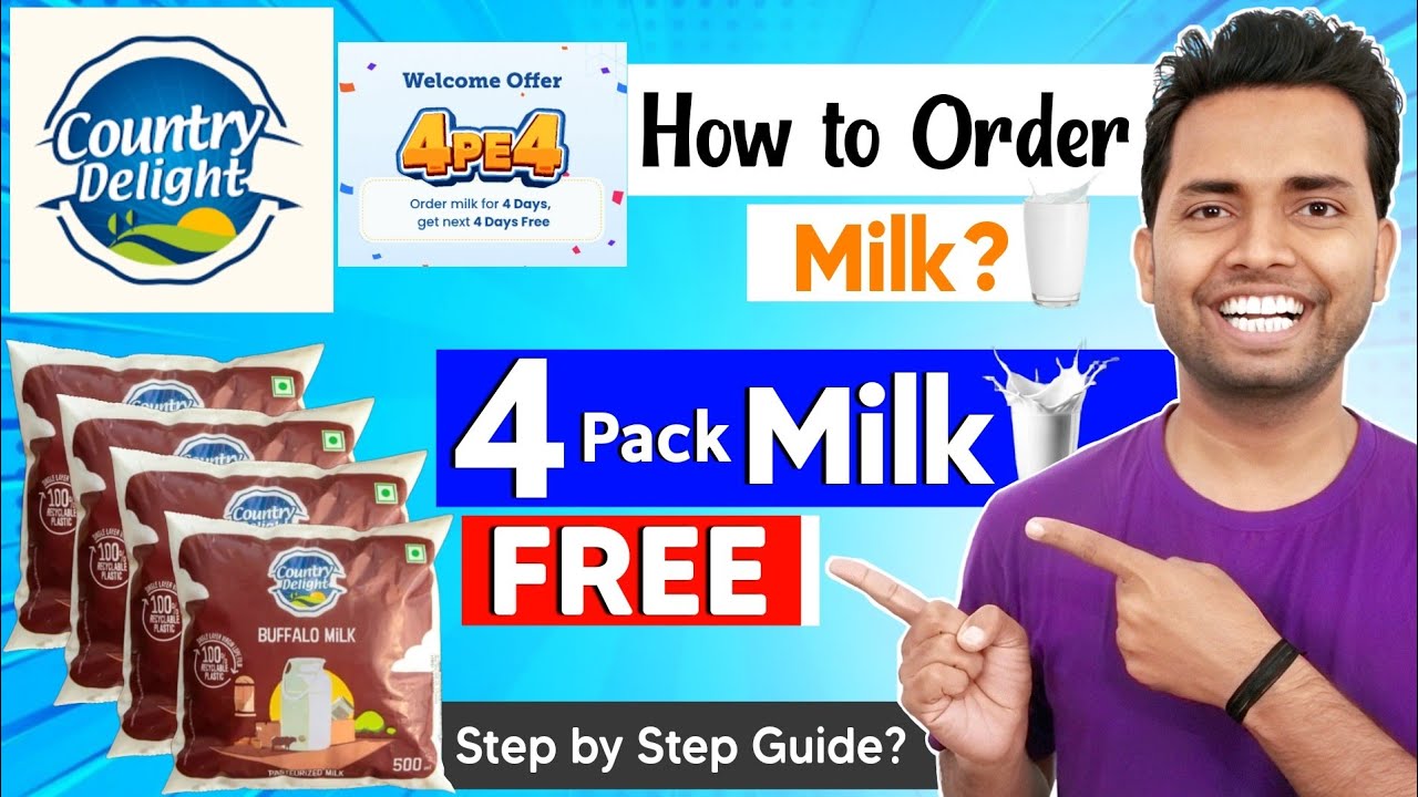 Order Free 4Milk in Country Delight App - 4pe4 Offer | How to Order Milk Using Country Delight App 🔥