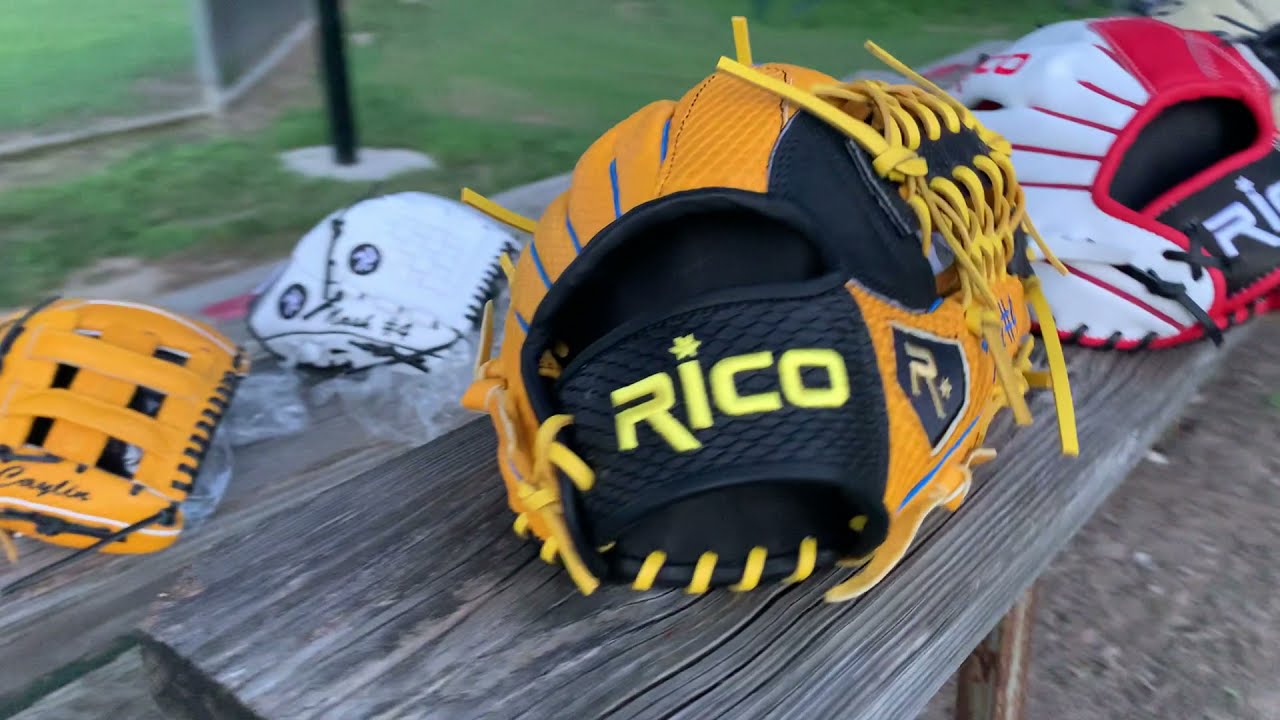 Rico Gloves review of completed custom baseball and softball gloves !