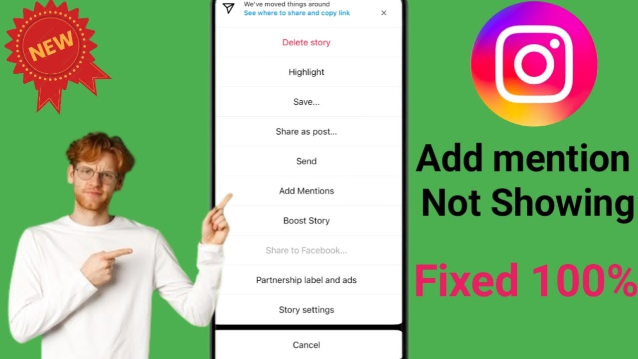 Add Mention Option Not Showing On Instagram Story | Fix Add Mention Not Showing Instagram Story
