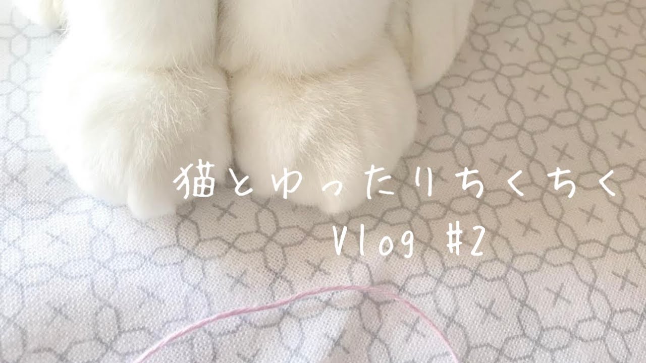 【#2田舎暮らし手芸vlog】梅雨/刺し子/十字花刺し/庭に咲く十字花/オリムパス/sashiko