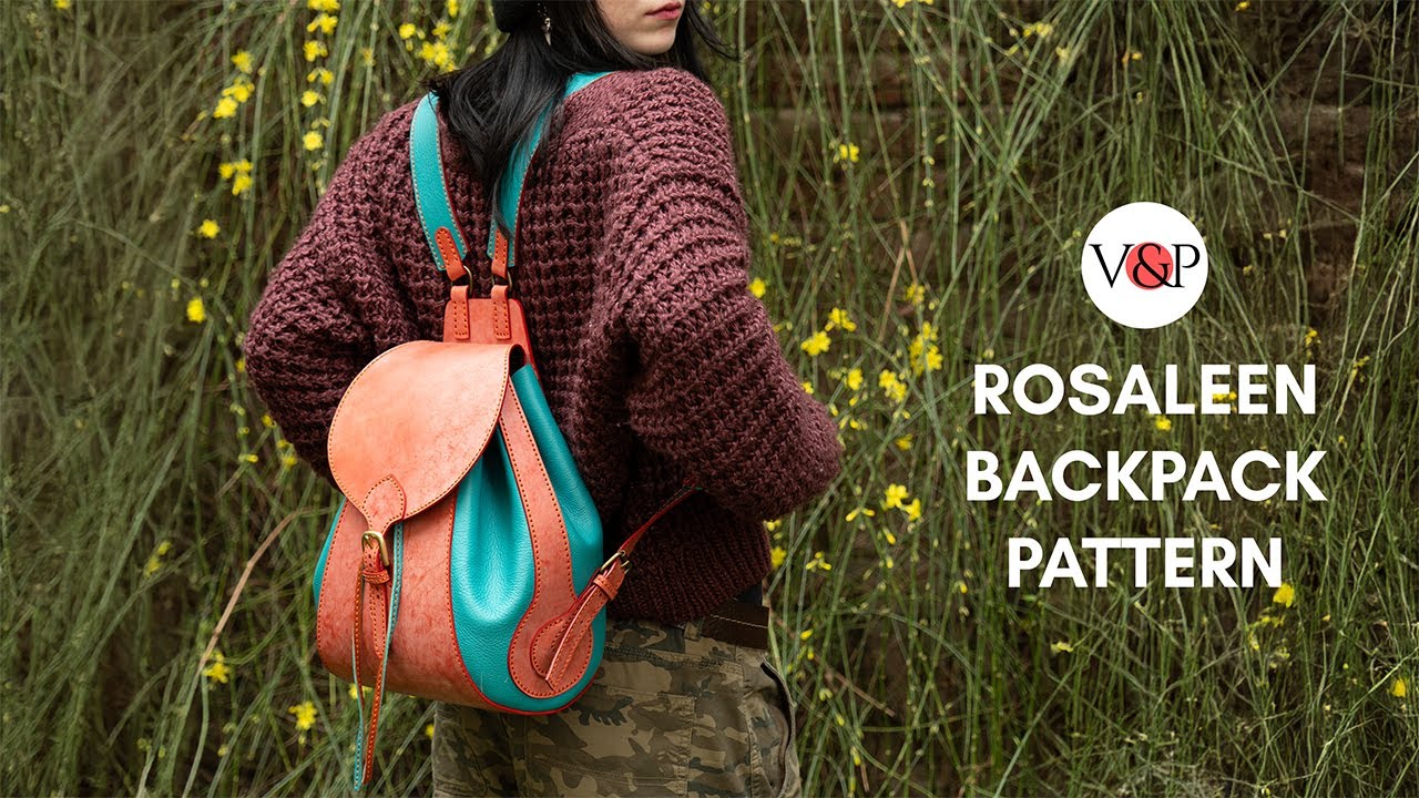Make This Stunning Turquoise and Coral Leather Backpack Today (Link to Pattern in Description)
