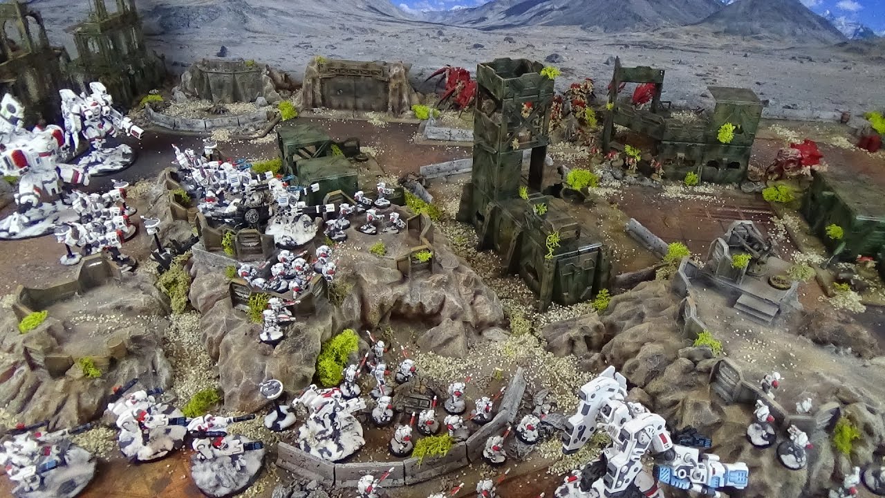Warhammer 40K Battle Report Tau Empire vs Tyranids 2000
