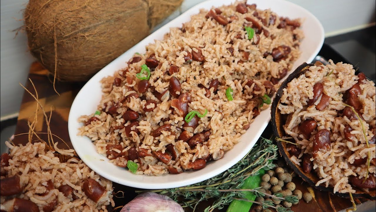 How To Make Real Authentic Jamaican Rice And Peas Step By Step | Rice & Peas | Caribbean Food